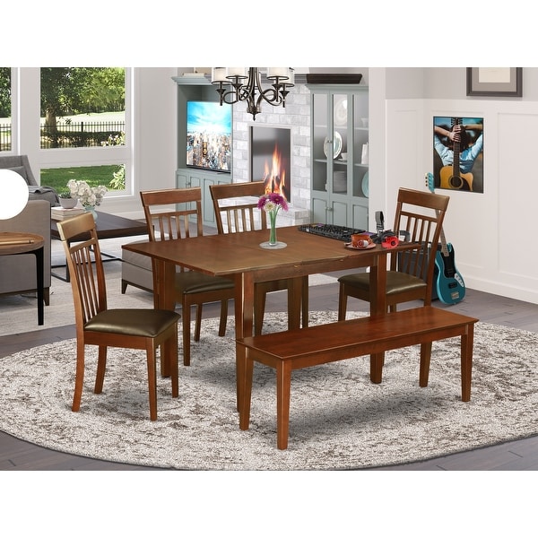 6-piece Dinette Kitchen Table and 4 Dining Chairs and Dining Bench. Opens flyout.