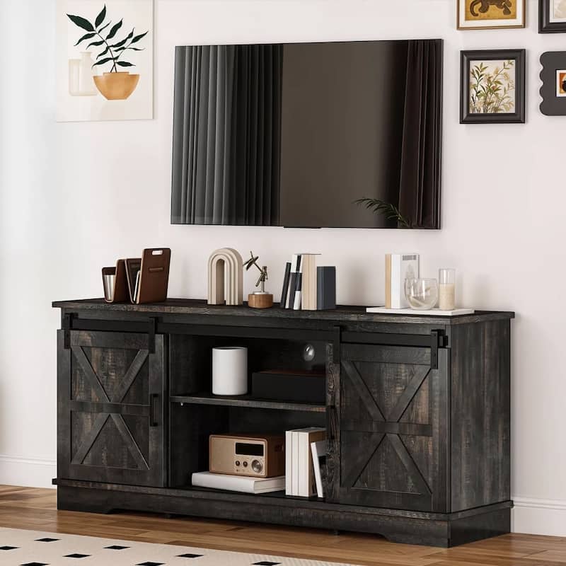 Farmhouse TV Stand for 65 Inch TV Console Table Cabinet - 58 inches