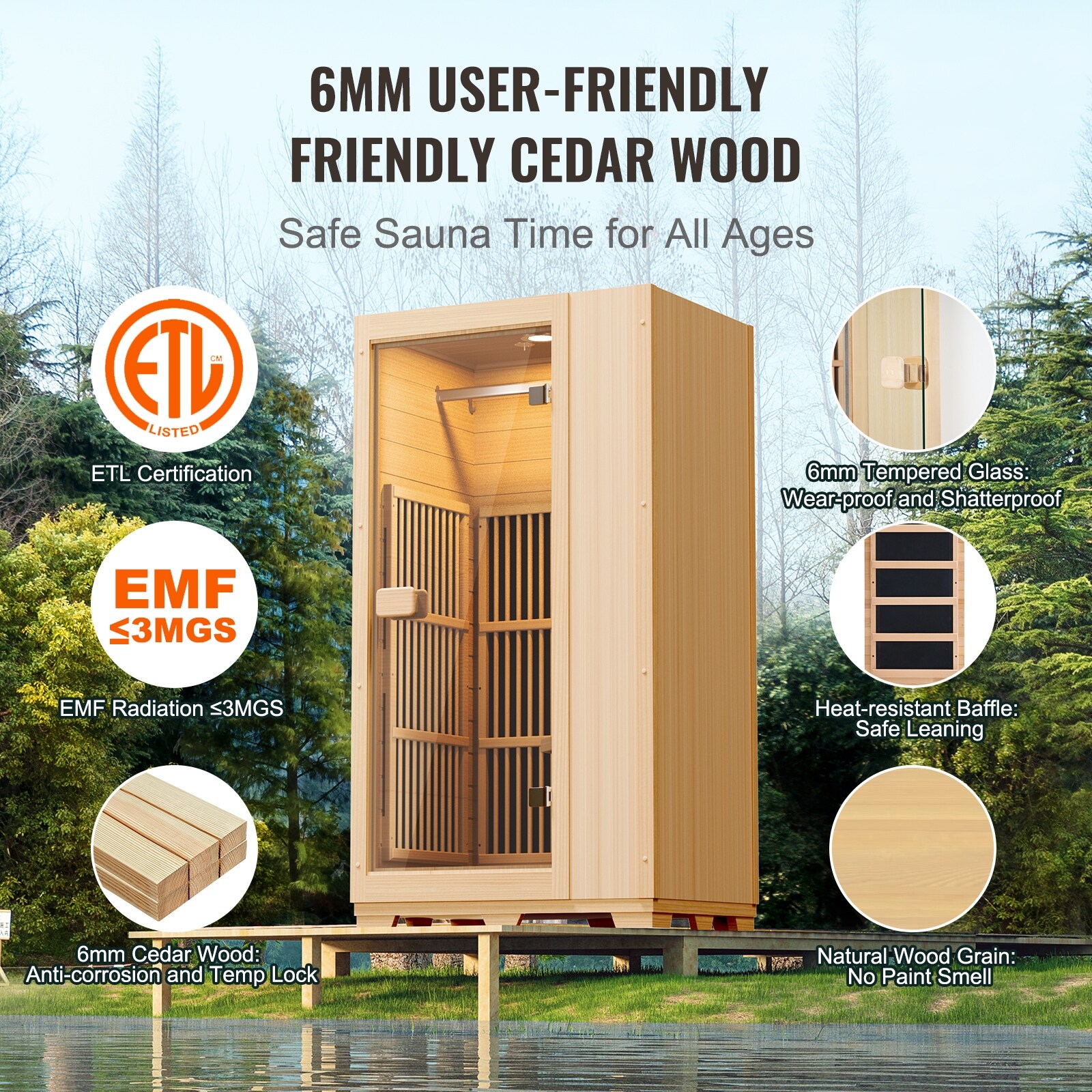 Far-Infrared-Wooden-Sauna,-