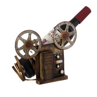 Bronze Vintage Single Bottle Film Projector Wine Holder for Tabletop
