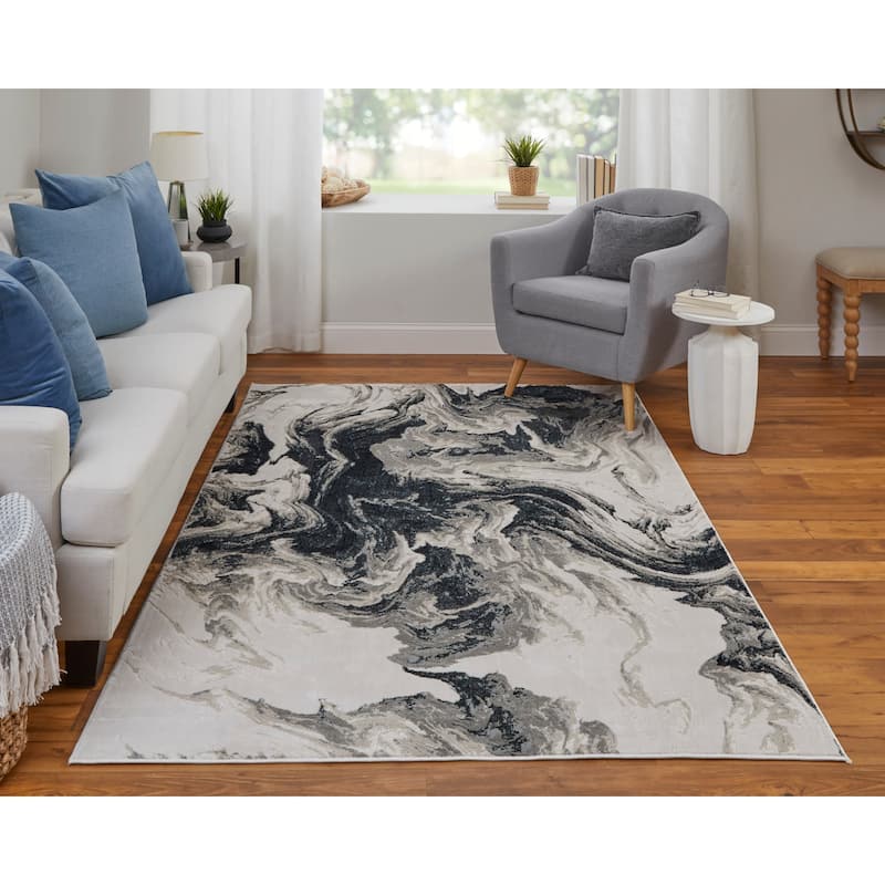 Grand Bazaar Orin Machine Made Abstract Modern Area Rug
