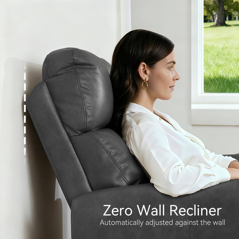 MCombo Power Small Recliners, Modern Zero Wall Hugger Recliners Chair with Lumbar Support, USB and Charging Ports, FSC Certified