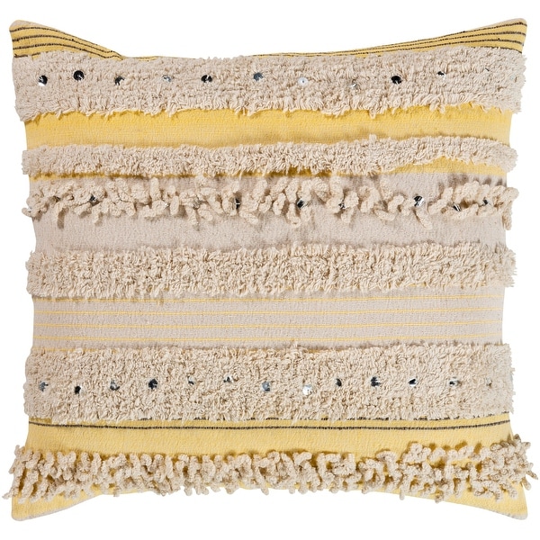 Yellow sales shaggy pillows
