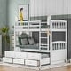 preview thumbnail 3 of 14, Twin Over Twin Bunk Bed with Trundle & Drawers - Convertible to Two Beds