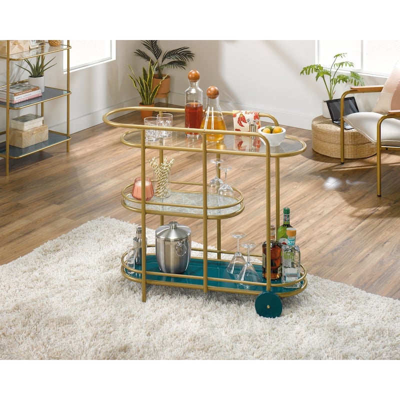Coral Cape Bar Cart Metal/glass