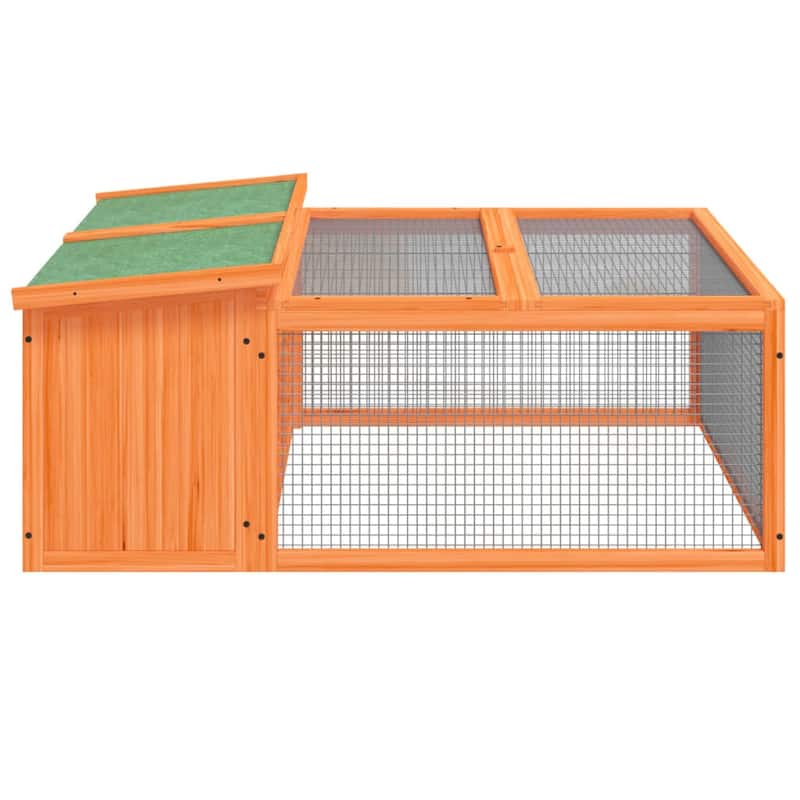 vidaXL Rabbit Hutch Brown 46.3"x38.2"x18.7" Solid Wood Pine - 46.3" x 38.2" x 18.7"