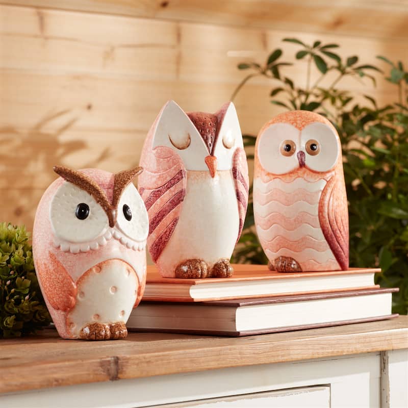 Terra Cotta Owl Décor (Set of 3)