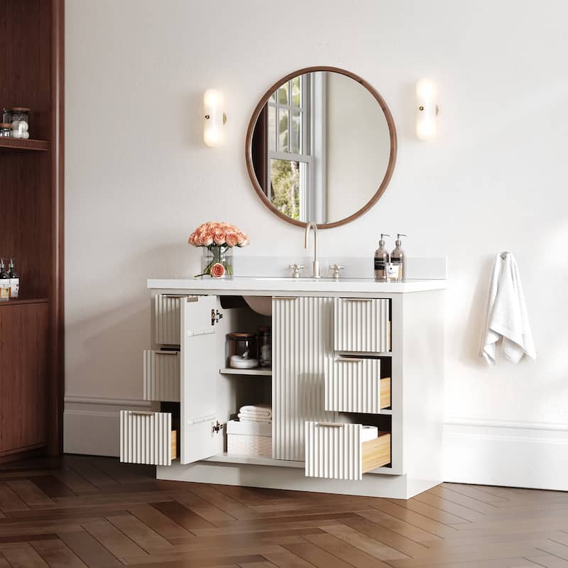 Ariel P49WQOVO Milan 49" Free Standing Single Basin Vanity Set with