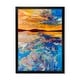 preview thumbnail 3 of 8, Designart "Orange Sunset Over Whirly Blue Waves" Nautical & Coastal Framed Art Print