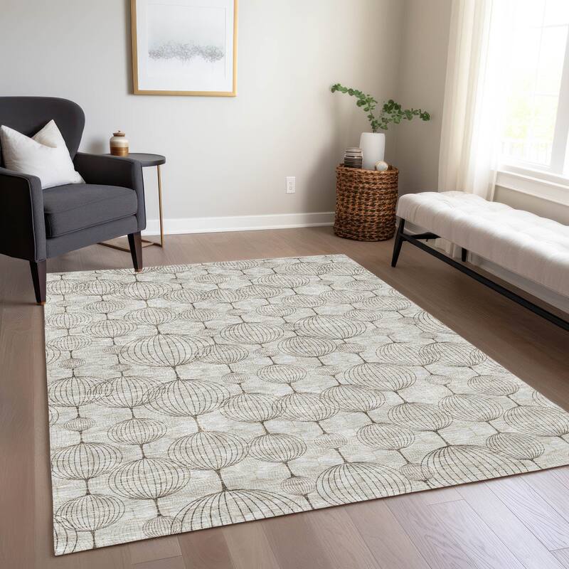 Machine Washable Indoor/ Outdoor Chantille Modern Decor Rug