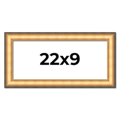 22x9 Frame Gold Plein Aire Solid Wood Picture Frame Width 2 Inches |