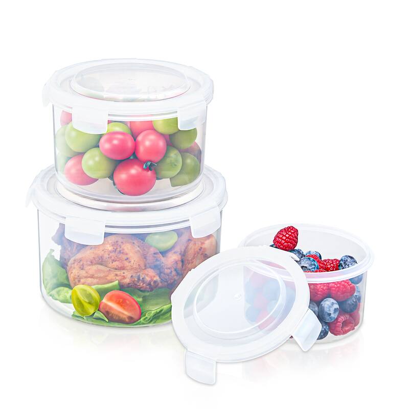 Sorbus BPA-Free Food Storage Container Set, Stackable & Nestable Plastic Containers with Snap-On Lids