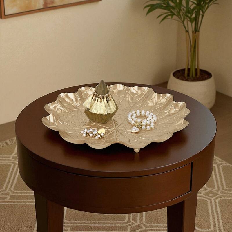 Delphine Gold Metal Lilypad Catchall Tray - Extra Large.