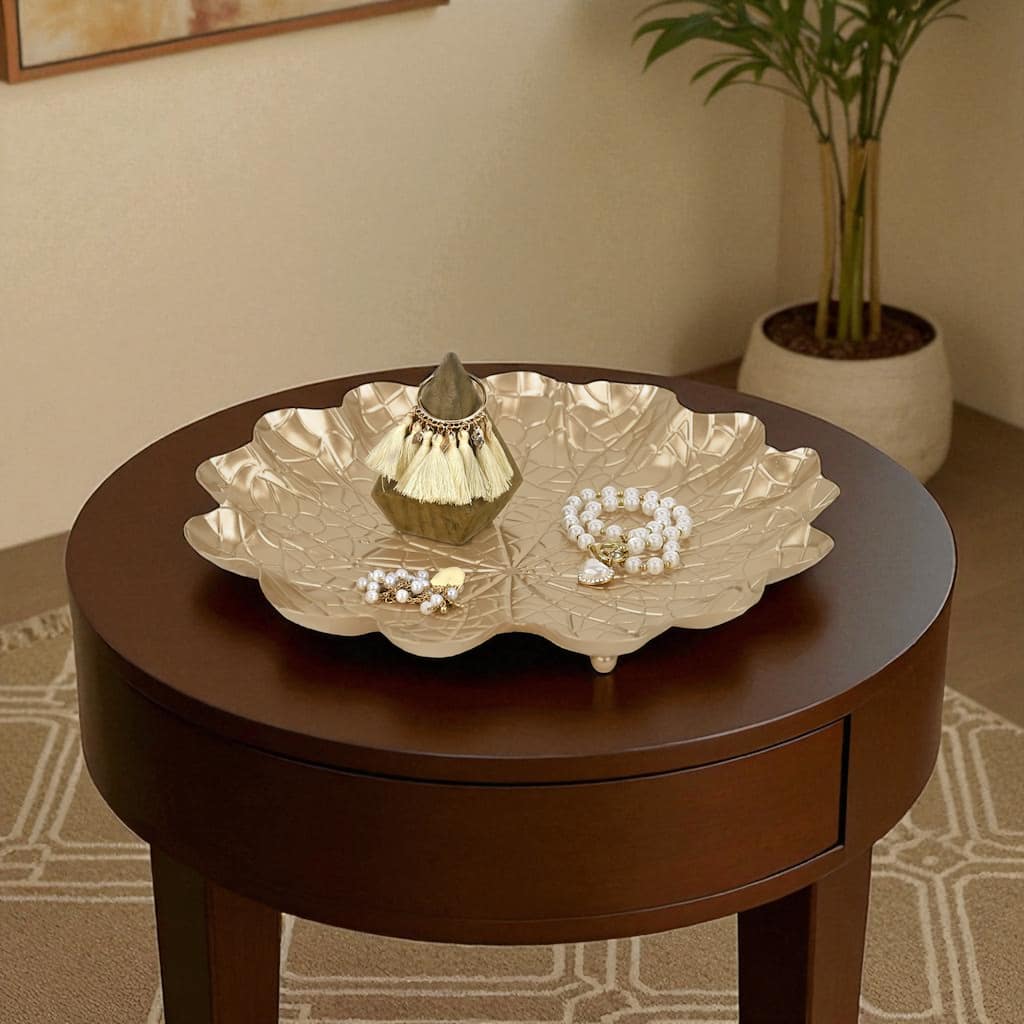 Delphine Gold Metal Lilypad Catchall Tray