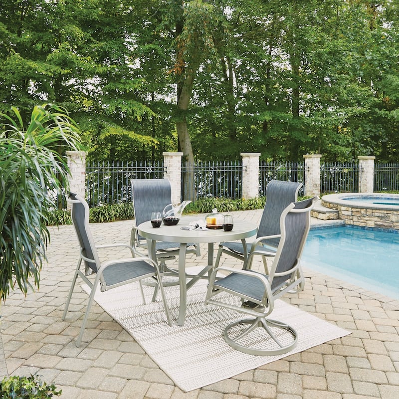 Captiva 5 Piece Outdoor Dining Set by homestyles - Gray - 5-Piece Sets