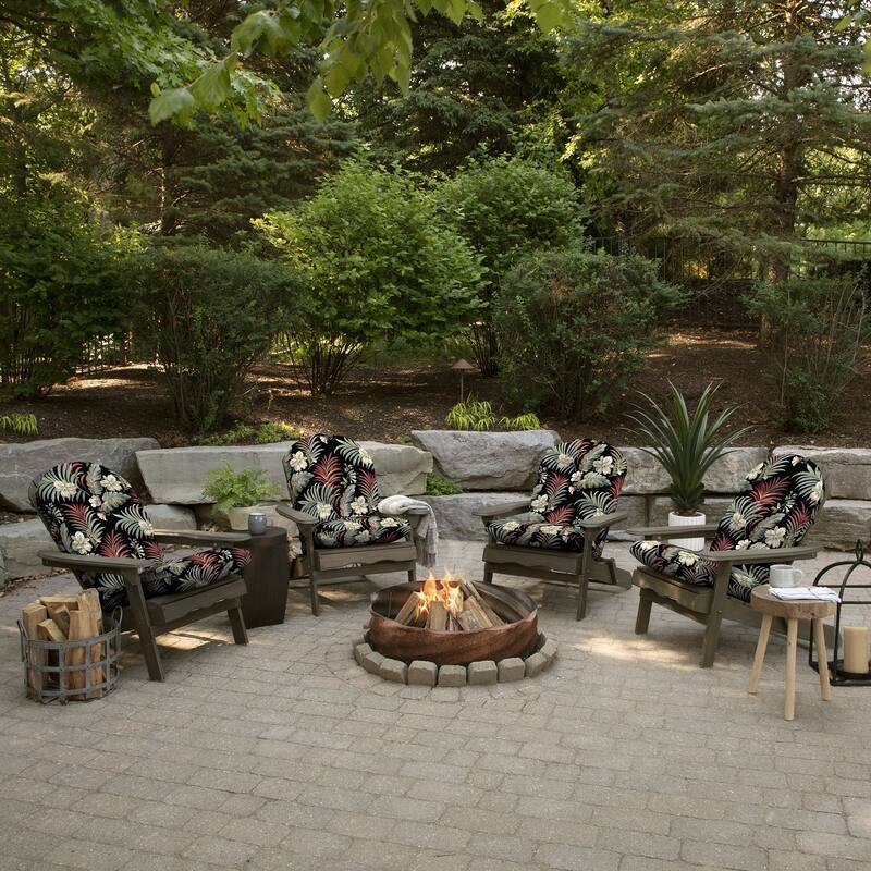 ARDEN Outdoor Plush Modern Tufted Adirondack Cushion, Set of 2, 20 x 18