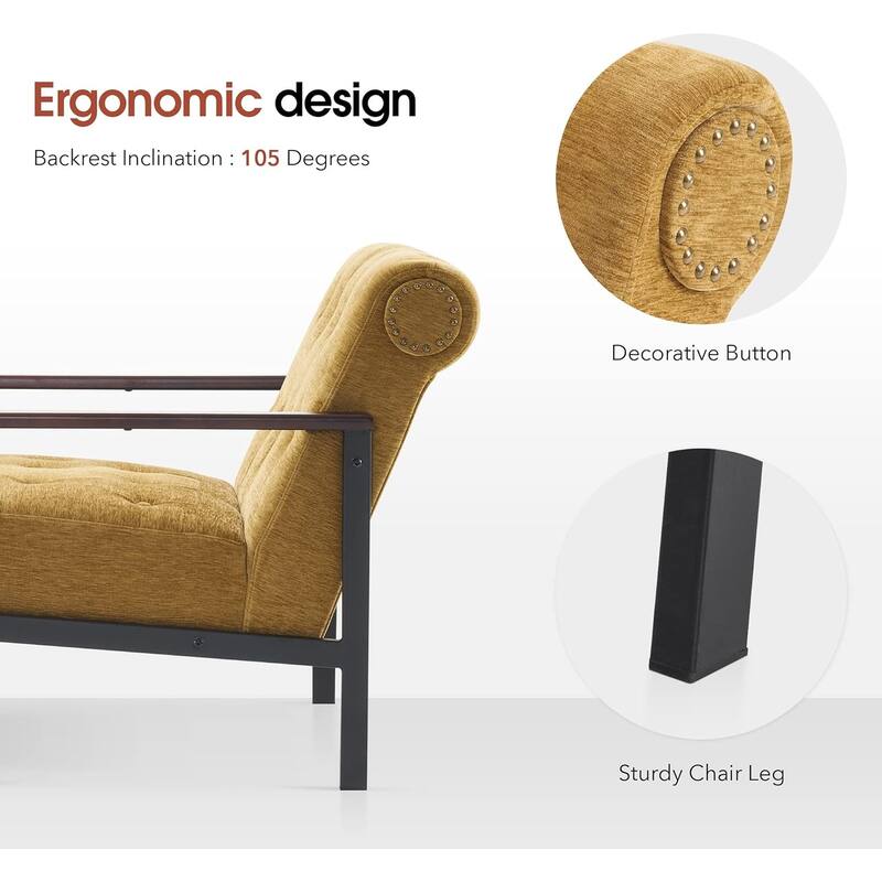 MCombo set of 2 Modern Accent, Ergonomics Lounge Chair for Living Room, Chenille, HQ417