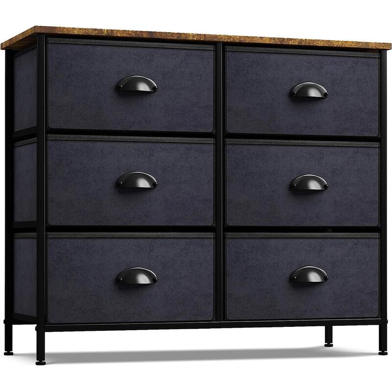 Sorbus Small Dresser with 6 Drawers - Wood Farmhouse Décor Style Shelf Top - 7-drawer