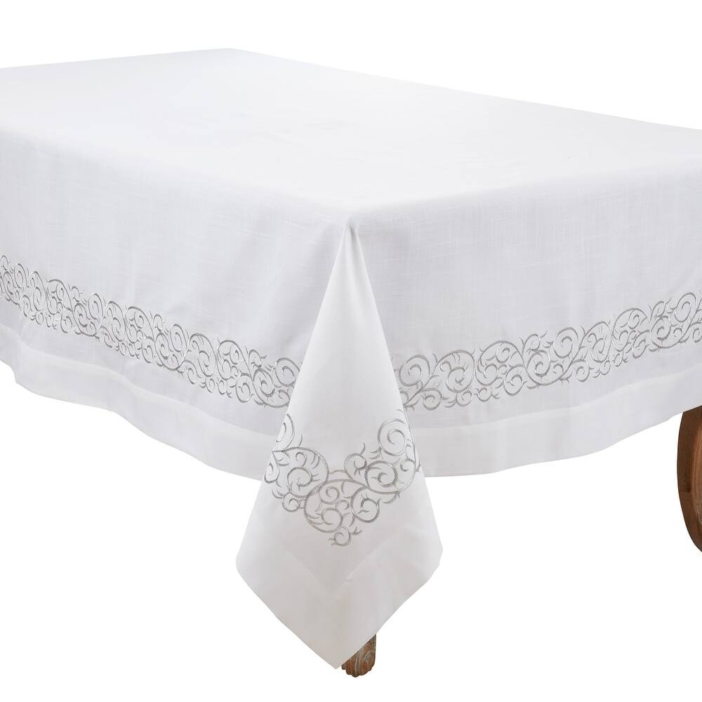 Embroidered Design Scroll Tablecloth