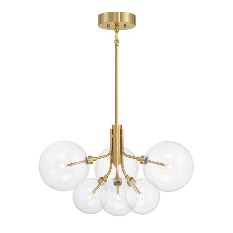 Bellevue SHCH44131 6 Light 27" Wide LED Chandelier with Clear Glass