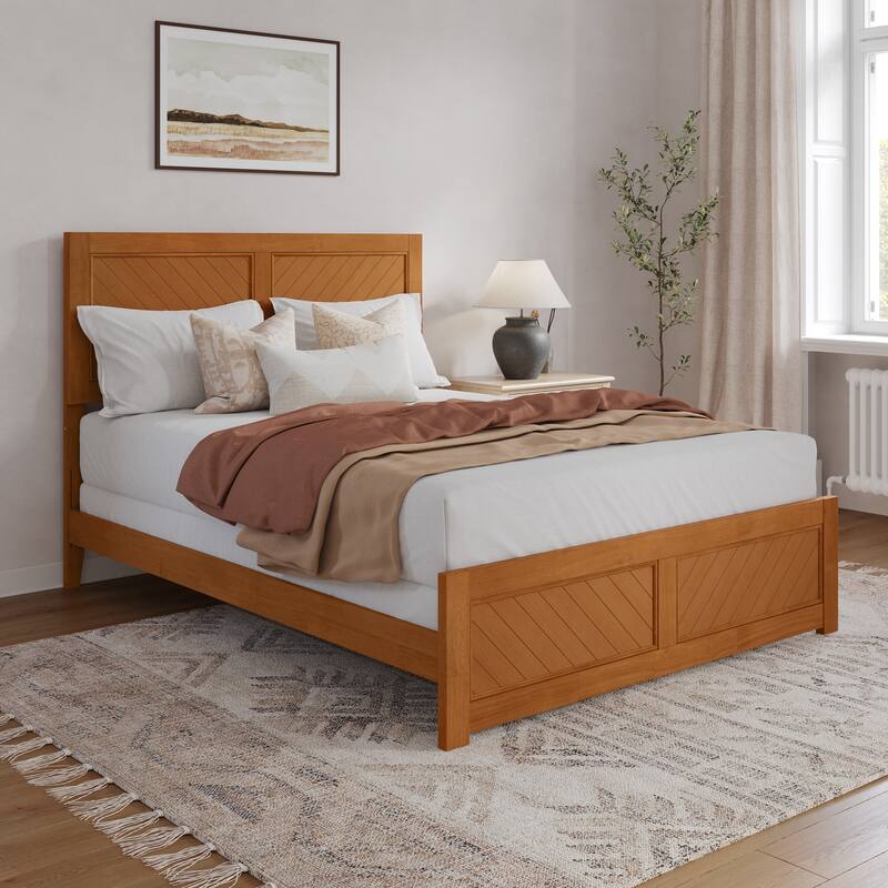 Canyon Foundation Bed Frame with Matching Footboard - Light Toffee - Queen