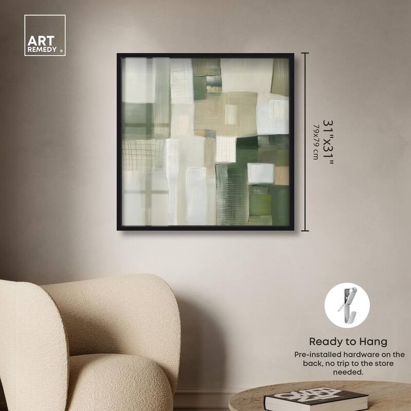 Pale Jade Green II Shadowbox by Art Remedy
