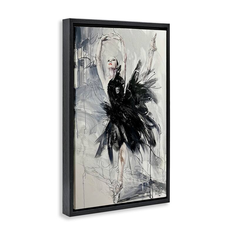 Stupell Graceful Dancer Abstract Framed Floater Canvas Wall Art Design By Lucille Lee