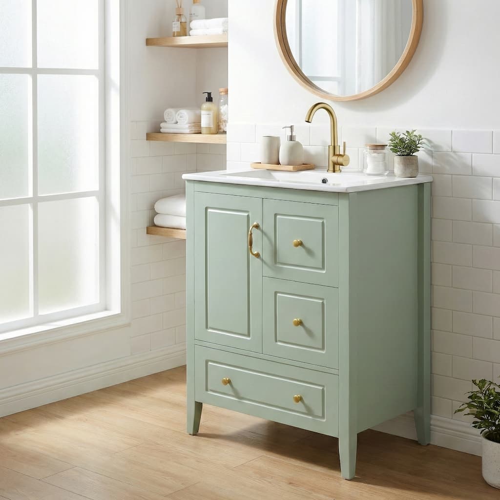 Christopher Knight Home - Luxford 24" Bathroom Vanity with Sink with 3 Soft-closing Drawers