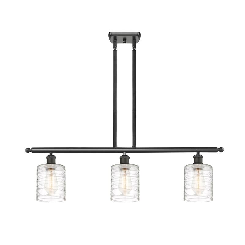 Innovations Lighting 516-3I-10-36 Cobbleskill Linear Cobbleskill 3 - Oil Rubbed Bronze / Deco Swirl