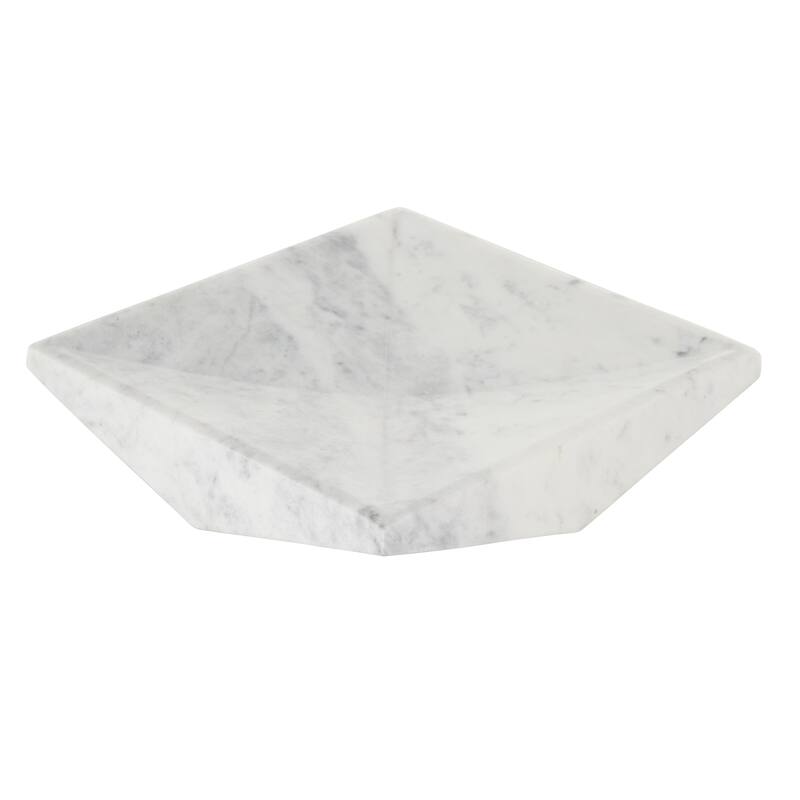 White Marble Square Geometric Living Room Decor Tray