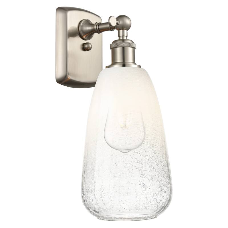 Innovations Lighting 516-1W-14-6 Brookhaven Almond Sconce Brookhaven - Brushed Satin Nickel / Opal