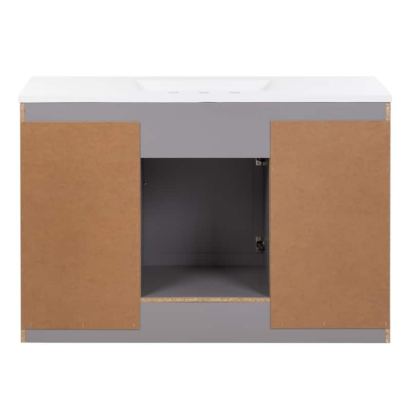 Spring Mill Cabinets Nimay 48.5" Bathroom Vanity With 1-Door Cabinet, 4 Drawers, and White Sink Top