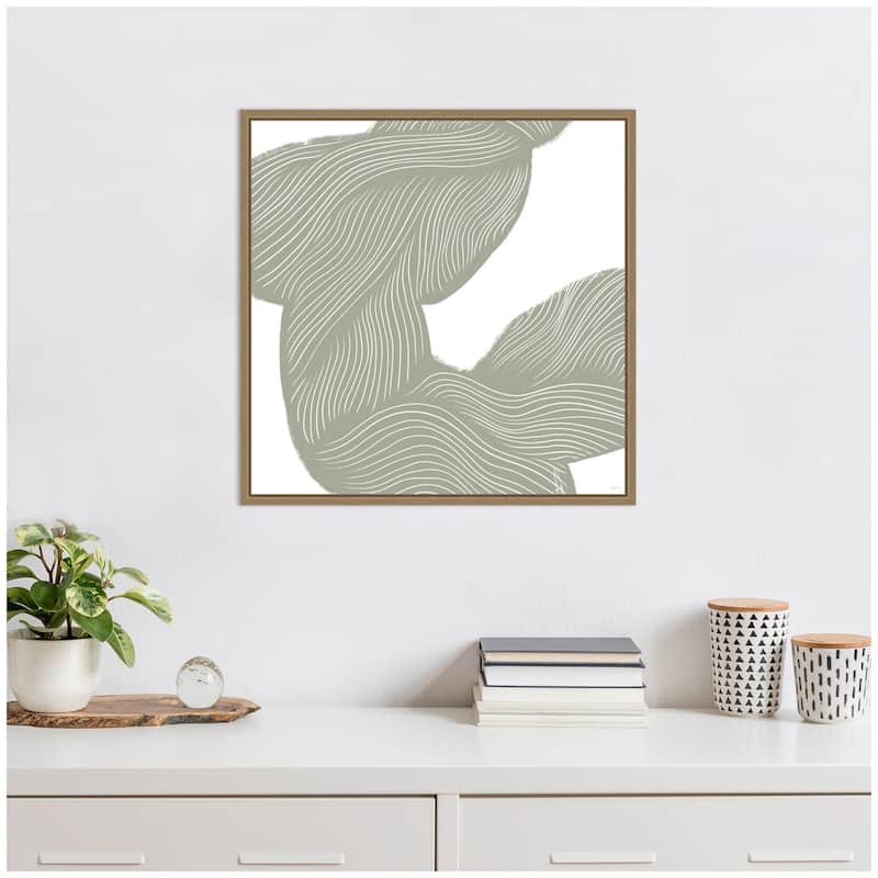 Kate and Laurel Movement Lines by Gabrielly Guedes Framed Canvas Wall Art Print
