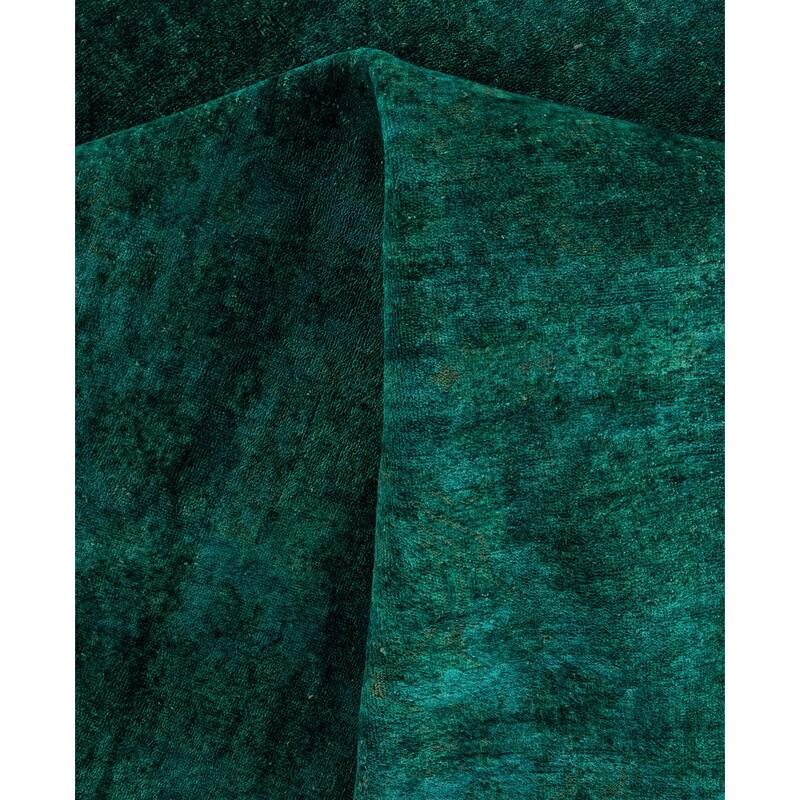 Overdyed One-of-a-Kind Hand-Knotted Area Rug - Green - 8' 0" x 9' 9"
