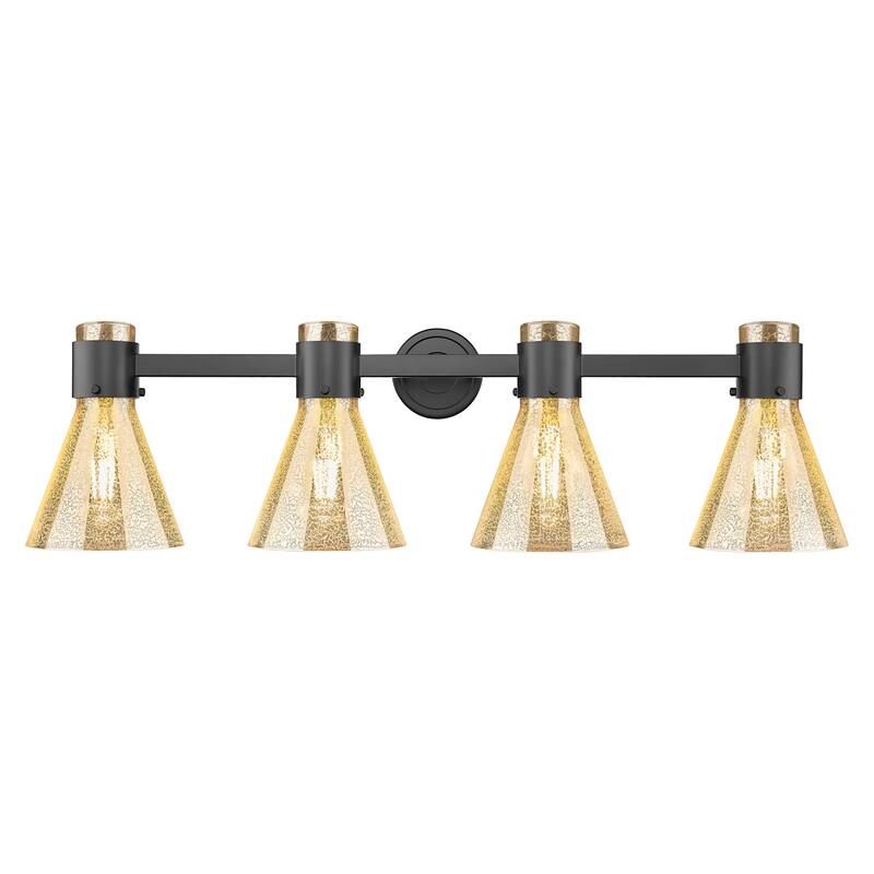 Innovations Lighting 464-4W-G464C-7ME Lawton Cone 4 Light 34" Wide - Matte Black