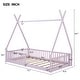 preview thumbnail 15 of 20, Wood House Bed Floor Bed Twin Size Frame Bed with Fence