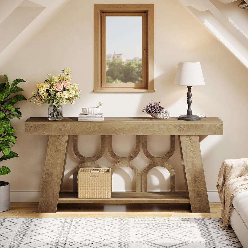 63" Console Table with Arched Legs