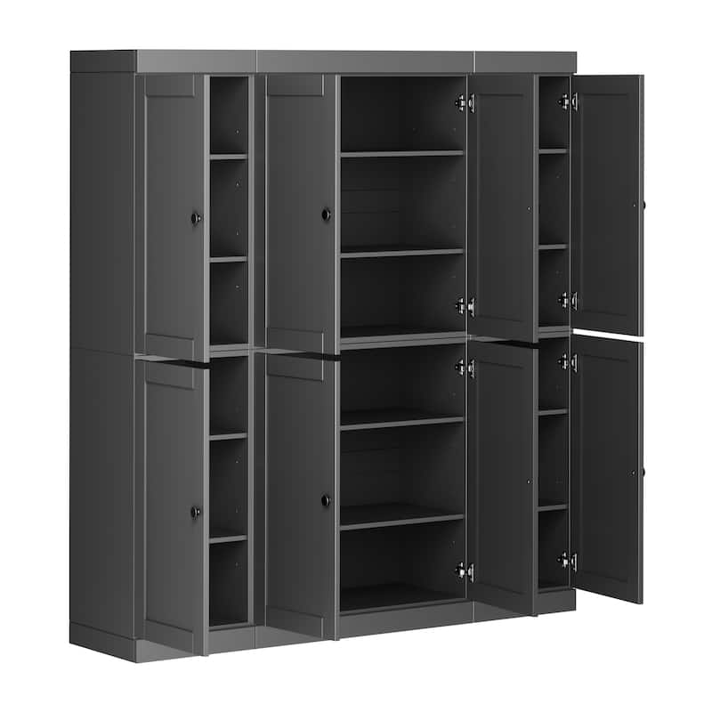 Palace Imports 100% Solid Wood 65" Pantry Cabinet with Shaker Doors and Adjustable Shelves