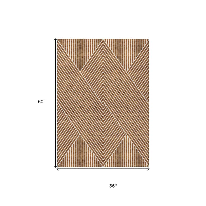 HomeRoots Geometric Transitional Rectangle Outdoor Rug