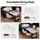 preview thumbnail 19 of 18, Kitchen Island With Extendable Dining Table For 4-6 Person,Two-tone Kitchen Table with Double-sized Storage,Power Outlet