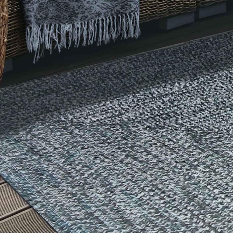 Superior Modern Rustic Bohemian Reversible Multi-Tone Braided Indoor Outdoor Area Rug