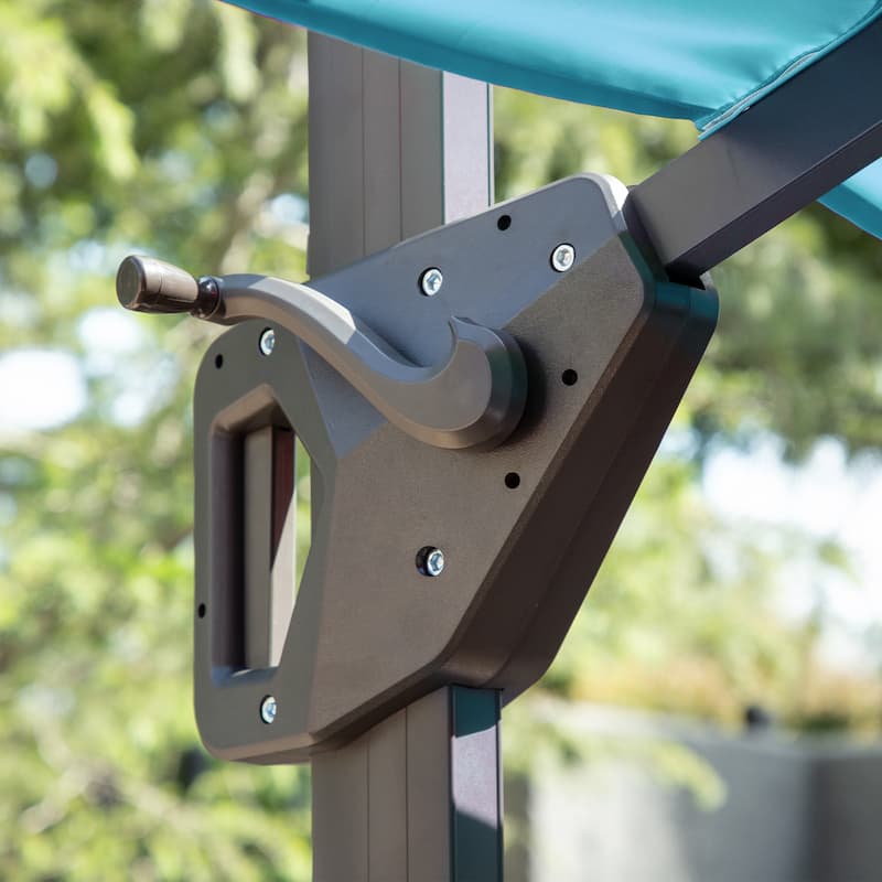 Furniture of America Aires 8-foot Steel Square Cantilever Offset Tilt Roma Umbrella