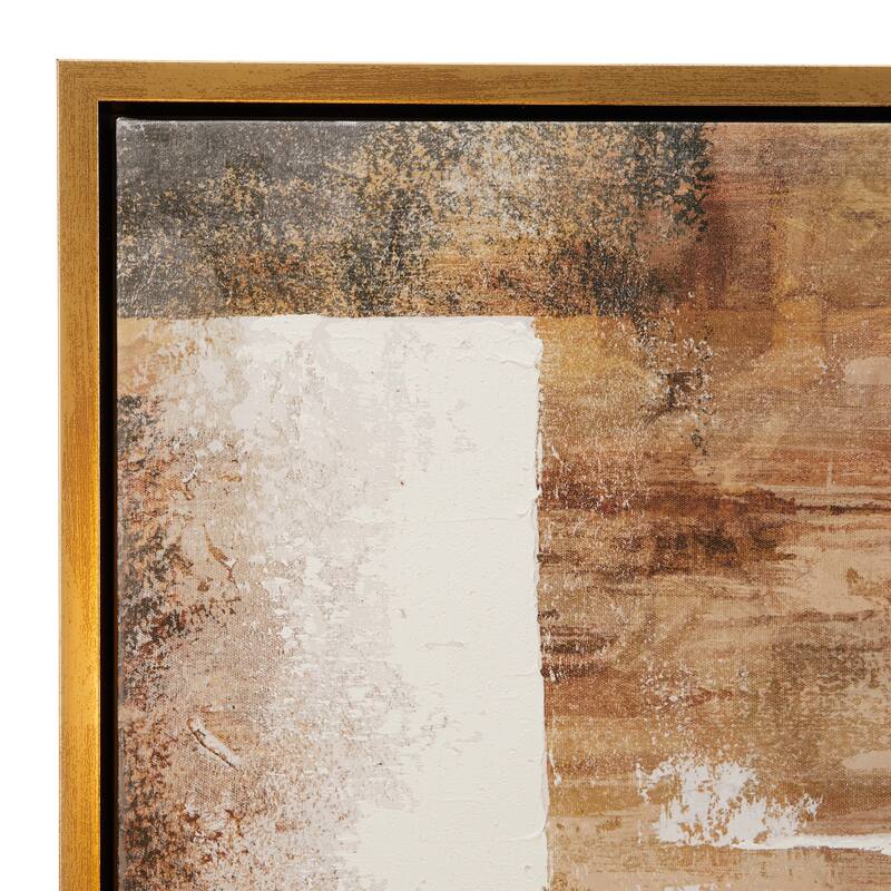 Canvas Abstract Framed Wall Art with Gold Frame - Gold - CosmoLiving by Cosmopolitan