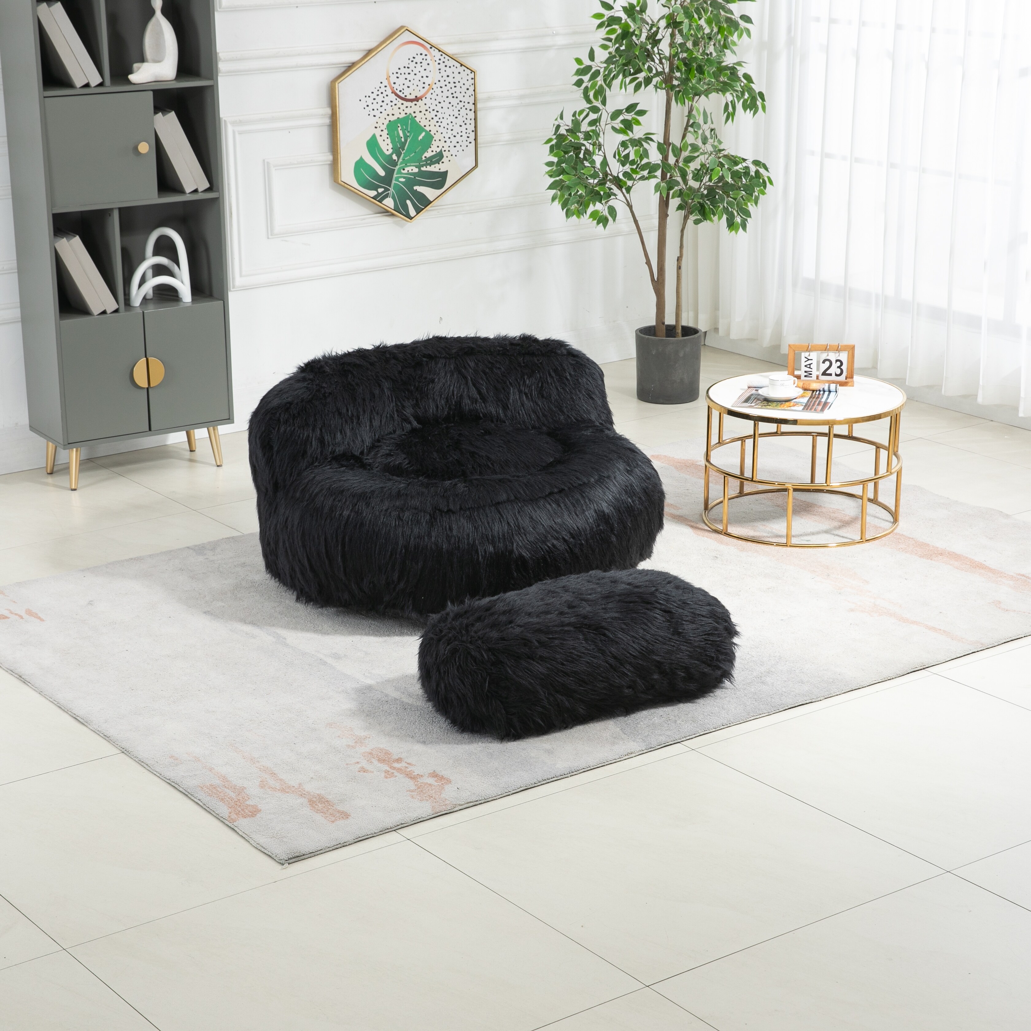 High back bean sales bag with free footstool