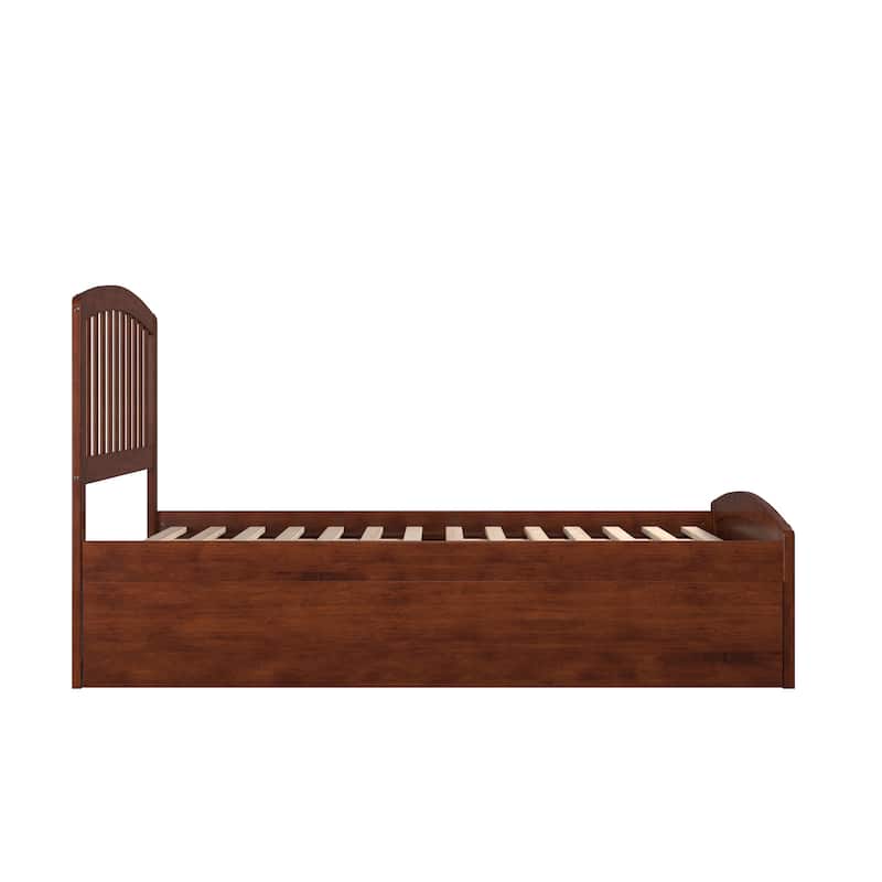 Richmond Full Bed with Footboard and Twin Trundle Bed in Walnut