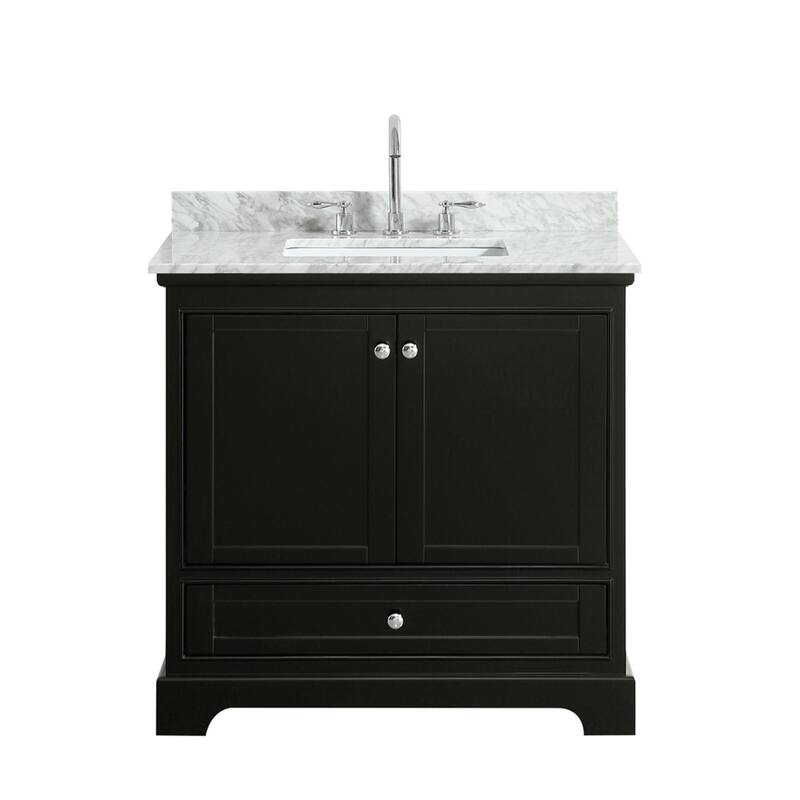 Wyndham Collection Deborah 36" Free Standing Single Vanity Set with