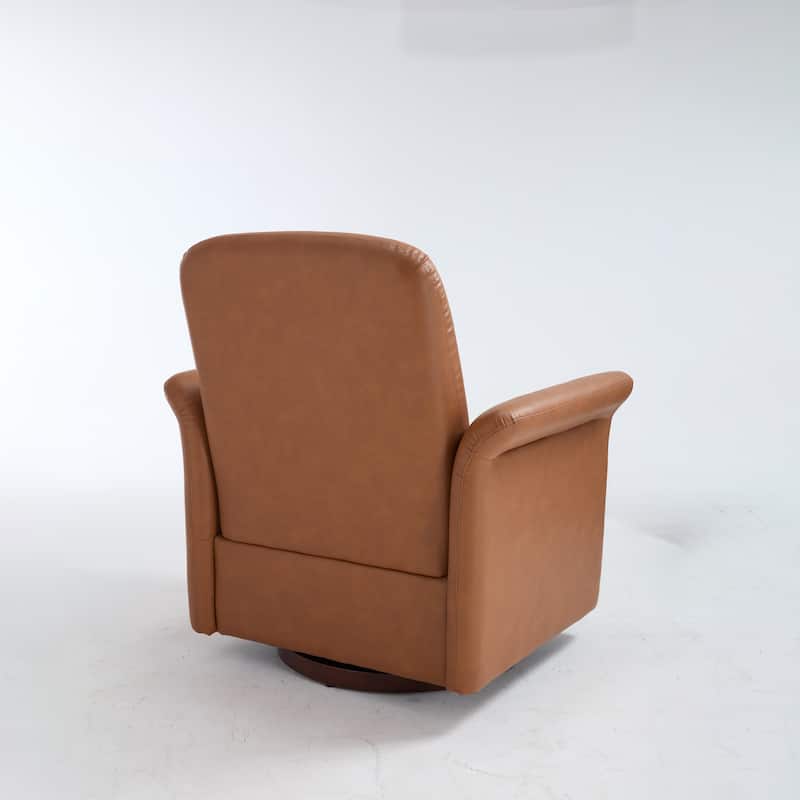 Swivel Accent Chair Modern Barrel Armchair with Wood Base for Bedroom Reading Waiting Living Room