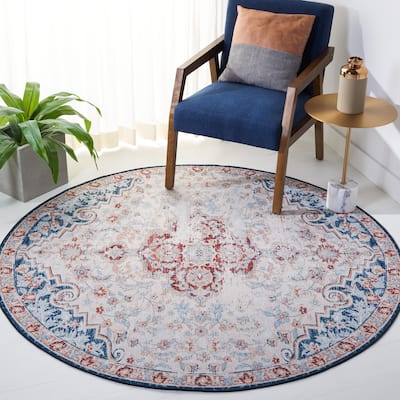 SAFAVIEH Tucson Machine Washable Slip Resistant Harmanda Oriental Medallion