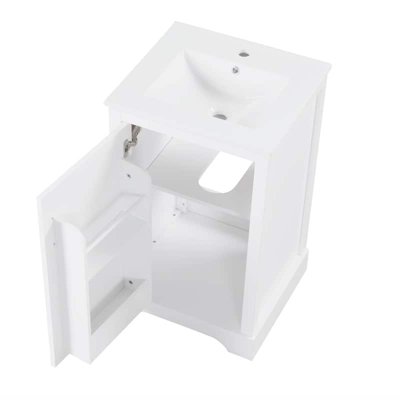 Roomfitters 20" Bathroom Vanity with Sink Cabinet with Soft Closing Door Storage Rack Adjustable Shelf MDF Frame