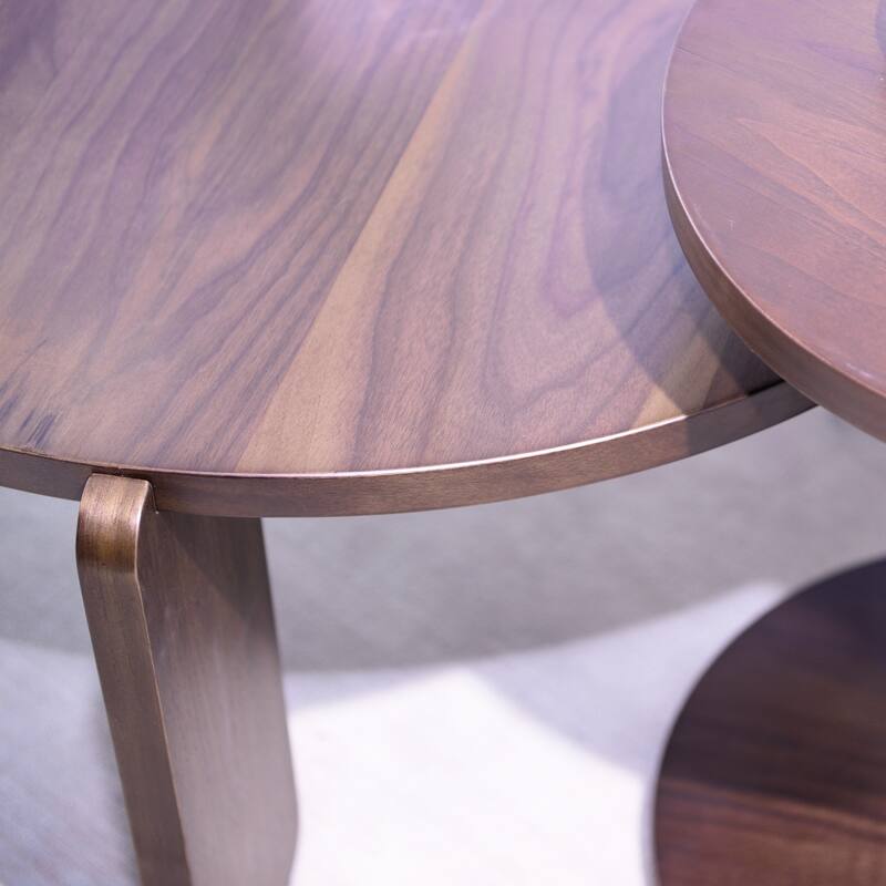 Coffee Table Set of 2 Nesting Table for Bedroom, End Table Center Table Black Accent Table Sofa Table